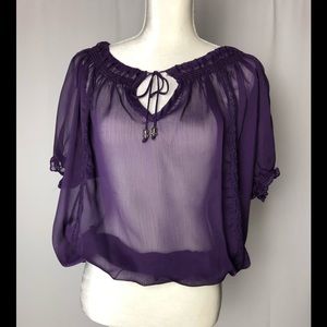 Steve Madden Purple Sheer Blouse